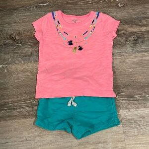 Carters 12 month girls neon outfit